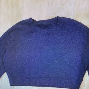lululemon athletica Navy Crew Neck Cropped Sweatshirt